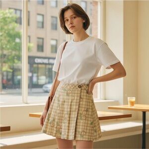 Urban Outfitters Peach Embroidered Skirt